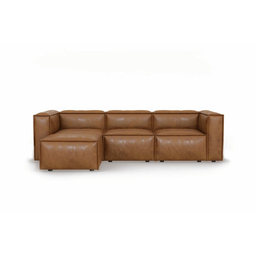 Vibeke 4 Seater Brown Corner Sofa