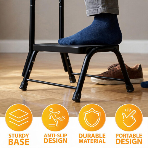 NON SLIP SAFETY STEP KITCHEN BATH STOOL MOBILITY SUPPORT PLATFORM HANDRAIL AID 2
