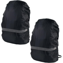 2pcs Waterproof Backpack Covers for 30-40L Outdoor Rainproof Protection Night Safety Reflective Strips