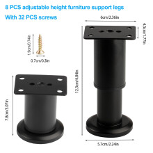 HexinYigjly 8 Pcs Adjustable Furniture Legs for Furniture Feet Height