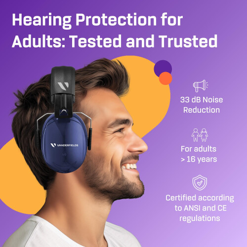 Vanderfields Premium Ear Defenders  Hearing Protection Earmuffs  Broad