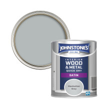 Johnstones Quick Dry Satin Manhattan Grey 750ml Pack of 2