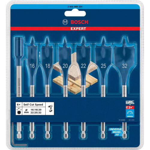 Bosch Bosch 7X Expert Self Cut Speed Spade Drill Bit Set for Softwood Partic