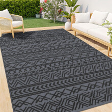 smiry Outdoor Rug for Patios Waterproof, Anti-slip Reversible Garden Rugs Plasti