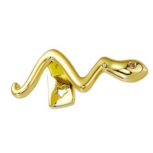 Unique Copper Snake Designs Upper Lower Teeth Grillzs-Gold-color