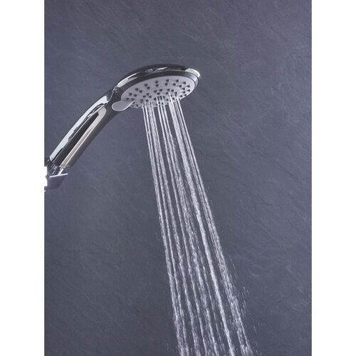 Bristan Bristan Shower Head Chrome 3 Spray Patterns Round Handset Contemporary Bathroom 1