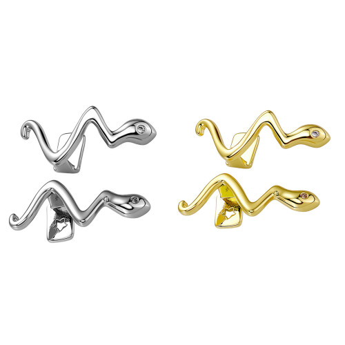 Hip Hop Inspired Snake Shape Grillzs For Upper And Lower-Silver 1