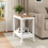Living And Home Modern Wood Grain Top Sofa Side Table w/ Lower Shelf - 60x30x55cm 2