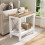 Living And Home Modern Wood Grain Top Sofa Side Table w/ Lower Shelf - 60x30x55cm 1