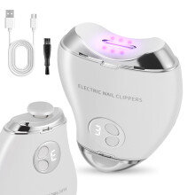 Electric Nail Clippers for Adults Kids with LED Light, Rechargeable Automatic Nail Cutter with Nail File Grinder, 3 Speed Fingernail Toenail Clipper
