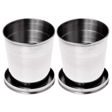 2X Folding Cup Telescopic Cup Retractable Cup Sports Hiking Camping 240ML Keychain