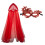 Cape gothique élégante avec masque en dentelle, ensemble-Rouge 1