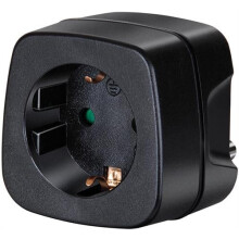 Adaptateur de voyage Brennenstuhl, UE vers Inde, mise à la terre, protection des animaux - Noir