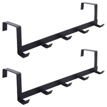 2X Wide sobre o Rack de Porta Gancho de Ferro Forjado Preto