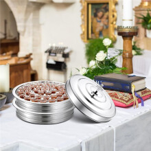 Kommissariatstabletts mit Deckel, 2 Tabletts, Weihnachtliches Serviertablett für Wein, Bis zu 80 Becher, Stapelbar, Edelstahlgeschirr, Wein, Brot