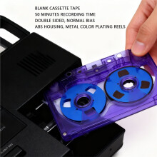 Blank Cassette Tape 50 Minutes Recording Double Sided Metal Reel to Reel Cassette Tape for Sound Recorder