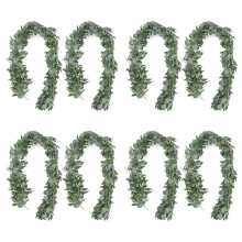 Artificial Eucalyptus Garland with Willow Vines, 8 Packs 6.5 Feet Eucalyptus Garland Greenery, Silver Dollar Eucalyptus