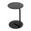 Living And Home 39cm Dia C-Shaped Round Side Table, Black Marble 4