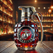 (Grenade D) New 300ml Whiskey Decanter Bald Eagle, Dachshund, Owl, Shaped Bottle, Eagle Shaped