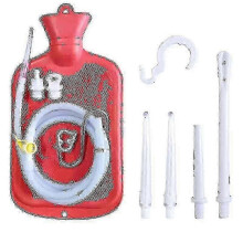 (Red) 2l Enema Bag Home Enema Kit: 3 Tips, 60-inch Silicone Hose, Controllable Flow