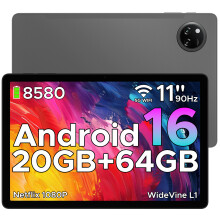 (gray) DOOGEE Tab A9+ ,11-inch 90Hz+1080P ,Android 16 AI tablet ,8580mAh , 20GB RAM + 64GB ROM,WiFi 5,Widevine L1, Face ID, OTG, GPS