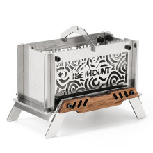 ISE MOUNT Charcoal Stove Stainless Steel Camping Firewood Stove Rack Desktop Decoration Incense Burner Aromatherapy Stove