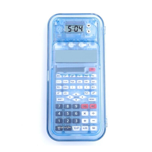 Luxmoc Multi-Function Scientific Calculator Transparent Pencil Case  Display Scientific Function Calculator