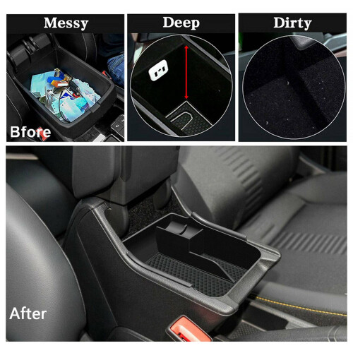 2X Armrest Storage Box for- MK6 2018 2019 2020 Central Control Container Box Auto Interior Organizer Car Accessories 2