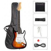 GST Electric Guitar 3Pickup Full Set W/ 20W Amp Speaker Bag Strap Cord Pickguard