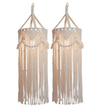 2X Chandelier Boho Decor Hand-Woven Charm Macrame Wall Hanging Home Bunk Home Decoration Lamp Shade Mandala
