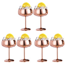 Kupfer Coupe Champagner Gläser Set Von 6 Edelstahl Vintage Martini Cocktail Glas Wein Kelch