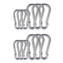 12Pcs Stainless Steel Spring Snap Hook Carabiner, Small Carabiner, Stainless Steel Clips for Flags Climbing(M6 and M8)