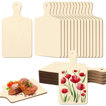 30 Pcs Wooden Cutting Board for Crafts Small Charcuterie Boards Bulk with Handles for DIY Kitchen Cooking Decor