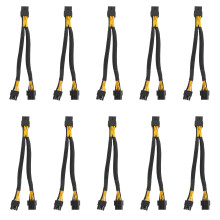 10PC GPU PCIe 8 Pin Female to Dual 2X 8 Pin (6+2) Male PCI Express Power Adapter Braided Y-Splitter Extension Cable,20cm