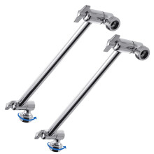 2X Adjustable Shower Arm Extension By, Brass Shower Extension Arm with High Polished Chrome Finish 11+ Inch