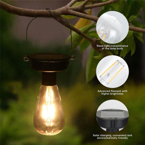 4 Pack Solar Hanging Lights Replacement Top with Bulb 3.15 Inch Solar Light Replacement Top Part Lantern Accessories 2