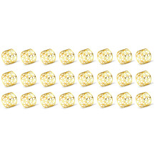 24 Piezas de Servilletero Redondo de Malla para Servilleteros, Juego de Mesa Adecuado para Ocasiones Informales o Formales y Bodas (Dorado)