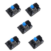 5X 3-Poliger 4-Poliger Lüfteradapter PWM PC Gehäuse Lüfternabe 8-Wege Splitter 12 V Geschwindigkeitsregler mit 6-Poligem Stromanschluss