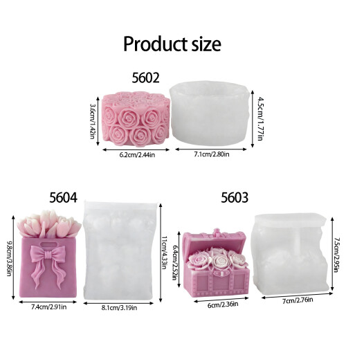 High Temperatures Resistant Rose Candle Mould For-5602 1