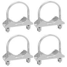 4 PCS Antenna Mount Clamp U-Bolt Mounting Hardware Antenna Mast Clamp V Jaw Bracket Accessories for Outside Home Antenna