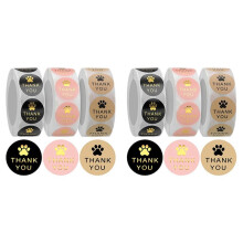 3000 Pecas Redondos Paws Print Thank You Labels Stickers, Dog Claw Print Labels, Presente para Selagem e DecoraçãO
