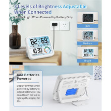 5.8" Large Display Indoor Thermometer Hygrometer - LCD with Comfort Indicator,Clock & Calendar, Wall Mount or Tabletop