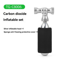CO2 Bike Tire Inflator Kit Bicycle Fast Pump Presta & Schrader Valve Cylinder Mountain Bike Pump Black
