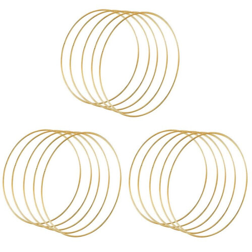 Pacote de 15 AnéIs de Argola de Ouro em Macramê de 14 Polegadas para DecoraçãO de Guirlanda FaçA Você Mesmo