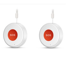 Tuya WiFi SOS Panic Button Life APP Notifications One Key Alert Wall Sticky /Neck Strap Design for Elderly & Kids