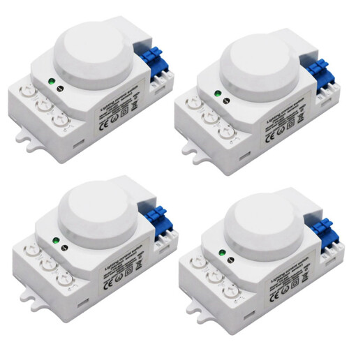 4X 5.8GHz  System LED Microwave 360 Degree Motion Sensor Light  Body Motion Detector,White