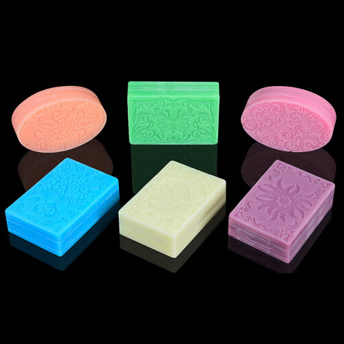 2X Molde de Jabón de Silicona para Hacer Jabón 3D 6 Formas Molde de Jabón Rectangular Ovalado 1