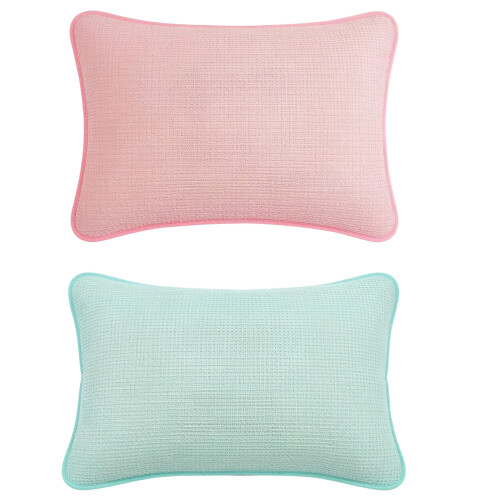 One-Side Mesh Pillow Cover With Elastic Band Antislip-Blue 1