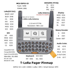 Meshtastic T-Lora Pager ESP32-S3 GPS LoRa SX1262 Wireless RF Module Dual-Mode RFID/NFC RTC GNSS Al Programmable AIoT A