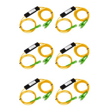 6X SC/APC 1/2 Fiber Optical Splitter Fiber Optic Pigtail Splitter Dual Window Coupler for Fibre Communication System